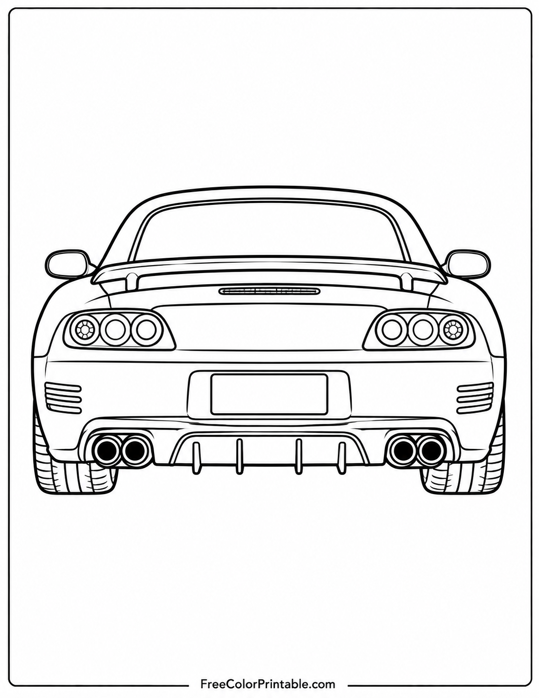 Sports car coloring page outline Coloring Page — Free Printable — free printable coloring page